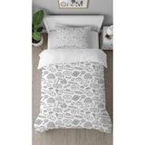 Greendecor Tatlı Şeker Siyah Beyaz Desenli Dijital Baskılı Özel Tasarımlı Çarşafsız Tek Kişilik Nevresim Takımı - 160 x 220 cm