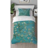 GREENDECOR Van Gogh Badem Ağacı Ünlü Eser Tablo Baskılı Özel Tasarımlı Çarşafsız Tek Kişilik Nevresim Takımı
