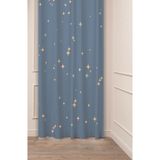 Greendecor Yıldız Gece Renkli Bohem Pastel Desenli Özel Tasarım Dijital Baskılı (Tek Kanat)Modern Şık Fon Perde - Gri - 135 x 250 cm
