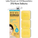 Greenlabel 3'lü Kore Leke Karşıtı ve Beyazlatıcı Sabun Vitamin C & E AHA, BHA ve Glikolik Asit