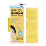 GreenLabel AHA + BHA'lı Kore C & E Vitamini Sabunu - Parlatıcı, Peeling ve Derin Temizleyici Yüz Çubuğu (3x60g)