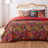 Greenland Home Jewel GL-1304WBSQ Yorgan Seti, 5 Parça, Çift Kişilik/Kraliçe Yatak için, Kırmızı