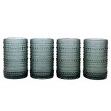 Greenline Goods Hobnail İçecek Bardakları - Gri 396 ml Kalın Modern Mutfak Züccaciye Seti - Benzersiz Vintage Kabarcık Kokteyller Veya Modern Bar - 4'lü Set - Masa Üstü için Eski Moda İçecek
