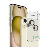 Greenmnky Buddies iPhone 15-15 Plus Uyumlu Altın Sarısı Kamera Lens Koruyucu