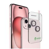 Greenmnky Buddies iPhone 15-15 Plus Uyumlu Pembe Kamera Lens Koruyucu