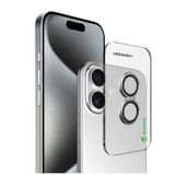 Greenmnky Buddies iPhone 16 - 16 Plus Uyumlu Gümüş Kamera Lens Koruyucu