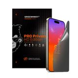 Greenmnky iPhone 15 Pro Max Pro Privacy HD Edition Panzerfolyo Şeffaf Ekran Koruyucu