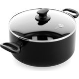 Greenpan Cambridge 24 cm Derin Tencere 4,9 L Thermolon™ Seramik Yüzey | Pfas, Pfoa, Ptfe Içermez | Cam Kapaklı | Indüksiyon Uyumlu - Siyah