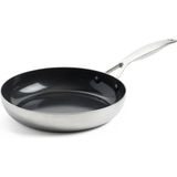 Greenpan Geneva 18 cm Seramik Tava – Paslanmaz Çelik, Indüksiyon Uyumlu, Pfas’siz Yapışmaz Yüzey - Gümüş