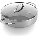 Greenpan Geneva 3ply 24 cm Basık Tencere - Gümüş