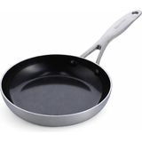 Greenpan Geneva 3ply 24 cm Tava | Elmaslarla Zenginleştirilmiş Thermolon™ Seramik Yüzey | Pfas Içermez | 3 Katmanlı Paslanmaz Çelik | Indüksiyon Uyumlu | 220°C Fırın - Gümüş