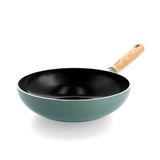 Greenpan Mayflower Duman Mavisi 28 cm Seramik Yapışmaz Wok Tava