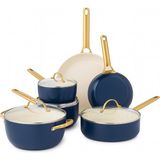 Greenpan Padova Oxford Blue 10 Parça Tencere Seti – Thermolon™ Sağlıklı Yüzey, Indüksiyon Uyumlu, 220°C Fırın Dayanımı - TENCERE SETİ (20CM TAVA+28CM TAVA+18CM TEK SAP TENCERE+20CM TEK SAP TENCERE+24CM DERİN TENCERE+24CM YAYVAN TENCERE) - Mavi