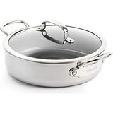 Greenpan Premiere 26 cm Basık Tencere | Thermolon™ Seramik Yüzey | PFAS İçermez | Paslanmaz Çelik | Kapaklı |