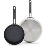 Greenpan Stanley Tucci 20 cm+26 cm 2'li Gri Çelk Kızartma Tavası