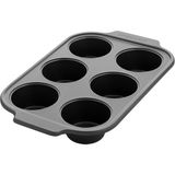 Greenpan Thermolon Yüzeyli Karbon Çelik 6'lı Muffin Kabı - 19,3 cm x 5 cm x 29,5 cm - Siyah - Gri