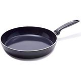 GreenPan Torino sağlıklı, yapışmaz kaplamalı seramik kızartma tavası, 24 cm, PAS içermez, indüksiyon, 160°C'ye kadar fırına dayanıklı, bulaşık makinesinde yıkanabilir, siyah