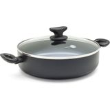 Greenpan Torino Siyah Seramik Basık Tencere 24 cm - Standart