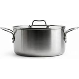 Greenpan x Mauviel La Collection Limited Edition 24 cm 3-Ply Paslanmaz Çelik Derin Tencere (5,7 L) - Gümüş - 24 Cm.