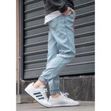 Greenpoll Erkek Buz Mavi Jogger Kot Pantolon - Lastikli Bel ve Paça, Yıkamalı Denim - 2XL