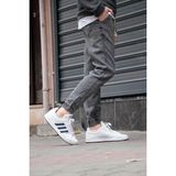 Greenpoll Erkek Gri Jogger Kot Pantolon - Lastikli Bel ve Paça, Yıkamalı Denim - Eskitilmiş Gri