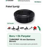 Greensulama 16 mm Düz Deliksiz Damlama Borusu 100 Metre Bahçe Sera Sulama