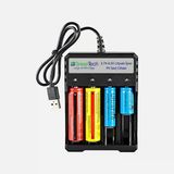 Greentech 3.7 4.2 Lityum İyon Pil Şarj Cihazı Dört Yuvalı (3'Li Paket)