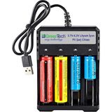 Greentech 3.7 – 4.2 V Lityum İyon Pil Şarj Cihazı Dört Yuvalı 106g Kapasite ile Şarj Edilebilir GT-BC05