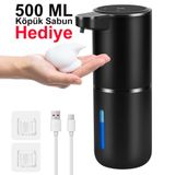 Greentech Sensörlü USB Şarjlı Köpük Sabunluk/GT-SD03S | Otomatik, Type-C, Temassız, Tezgah Üstü, 4 Kademe Sabun Ayarı, IPX5 Su Korumalı, Dokunmatik Tuş, Banyo ve Mutfak İçin