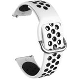 Gregoss Huawei Watch Gt 2 46MM (22MM) Ipeksi Delikli Silikon Kordon - Beyaz - Siyah