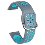 Gregoss Huawei Watch Gt 2 46MM (22MM) Ipeksi Delikli Silikon Kordon - Gri - Mavi