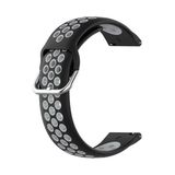 Gregoss Huawei Watch Gt 2 46MM (22MM) Ipeksi Delikli Silikon Kordon - Siyah - Gri