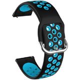 Gregoss Huawei Watch Gt 2 46MM (22MM) Ipeksi Delikli Silikon Kordon - Siyah - Mavi