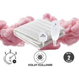 Grej Q'Easy- Yeni Seri Çift Kişilik Elektrikli Battaniye- 120X155 cm - 120 x 155 cm - Beyaz