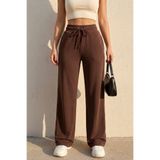 Grenj Fashion Kahverengi Dalgıç/Scuba Kumaş Cepli ve Bağlamalı Spor Örme Eşofman Altı