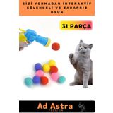 grey cat Özel Ürün Peluş Top Atan İnteraktif 31 Parça Kedi Köpek Oyuncak Yumuşak Doku Fırlatmada Zararsızdır