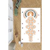 Grey Home Kaymaz Dijital Baskılı Yıkanabilir Çocuk Halısı Bebek Odası Halısı Gökkuşağı Desenli