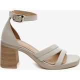 Greyder Kadın Bej Hakiki Deri Topuklu Sandalet 5Y2WS59245