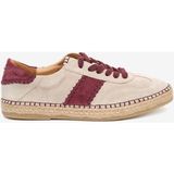 Greyder Kadın Bej Süet Bordo Hakiki Deri Sneaker Ayakkabı 5Y2SA59275 - Bej - Bordo