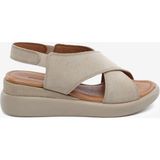 Greyder Kadın Bej Süet Hakiki Deri Comfort Sandalet 6Y2FS57870