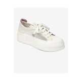 Greyder Kadın Kirli Beyaz Lila Hakiki Deri Sneaker Ayakkabı 4y2sa33390