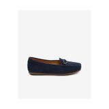 Greyder Kadın Lacivert Hakiki Deri Loafer Ayakkabı 6Y2WA57725