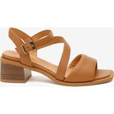 Greyder Kadın Taba Hakiki Deri Topuklu Sandalet 6Y2CS32480