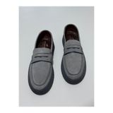 Greyybull Shoes gri süet yazlık loafer ayakkabı- esnek rahat şık yazlık ayakkabı
