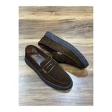 Greyybull Shoes kahve süet deri erkek loafer ayakkabı- esnek rahat ve şık günlük loafer