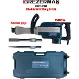 Grezerman 16 kg Profesyonel Elektrikli Kırıcı Hilti Seti – Uç ve Tekerlekli Bavul Çantalı