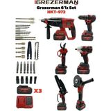 Grezerman 6'lı Matkap Seti Budama-Testere-Somun Sıkma - Matkap - Spral- Darbeli