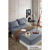 Gri %100 Pamuk Kapitone Fitted Su Sıvı Geçirmez Yatak Koruyucu Tek-Çift Kişilik-Battal Yatak Alezi - 70 x 110 cm