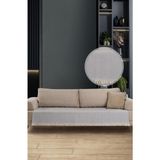 Gri %100 Pamuk Oturma Yeri Kapatan Saçaklı Koltuk Örtüsü 115X200CM - Altın - Gri