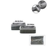 Gri 2 Boy D.dörtgen Bambu Kenar Organizer Sepet Ahşap Altlık - Bezli 25X14-28X18cm (2818)